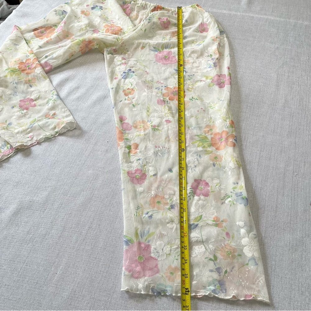 Victoria's Secret Vintage Sheer Mesh Floral Lace Swim Coverup Pant Size S - Picture 7 of 7